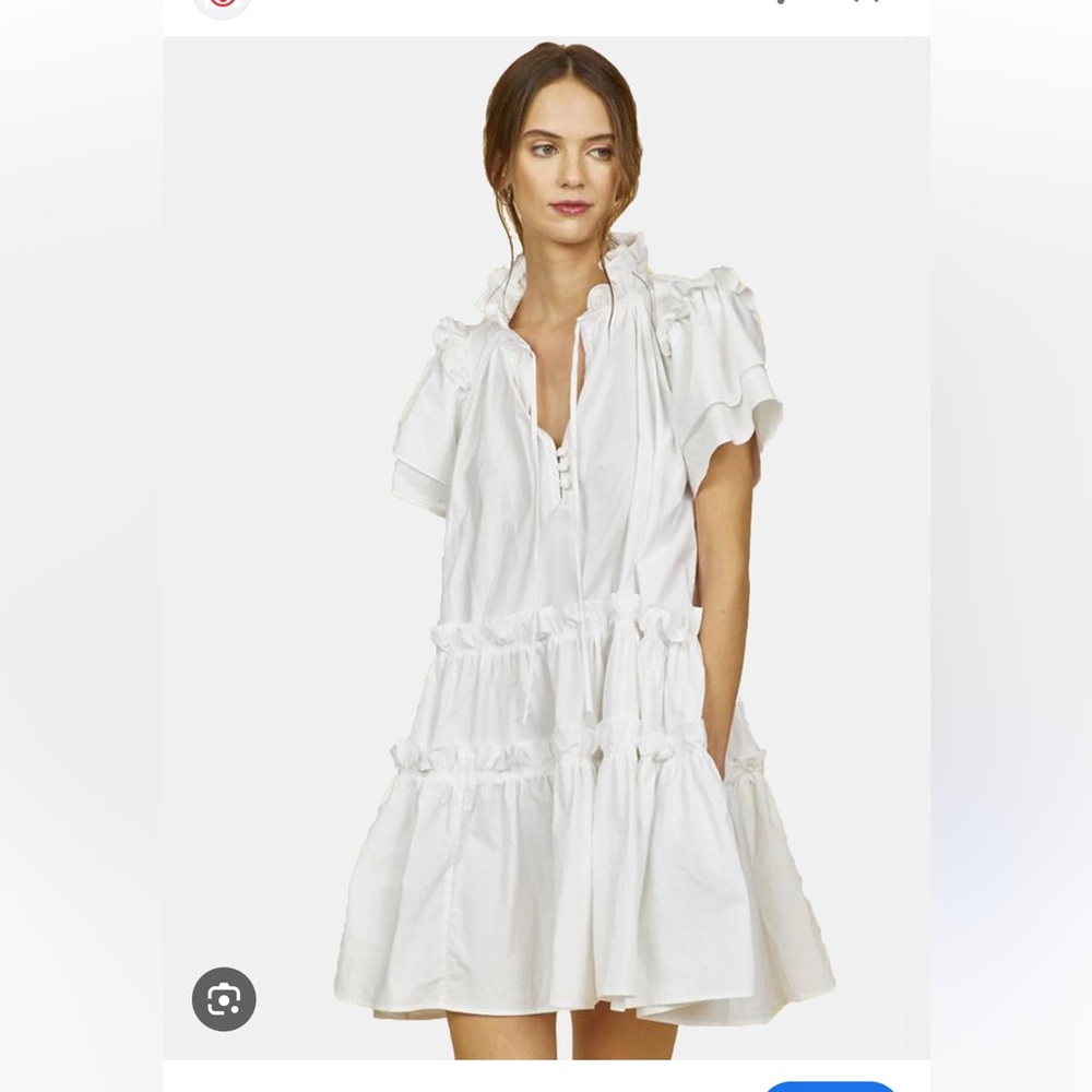 Hunter Bell White Ruffled Dress
